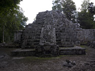 Mayan Edifice with Serpent Mouth at Santa Rosa Xtampak Ruins - santa rosa xtampak mayan ruins,santa rosa xtampak mayan temple,mayan temple pictures,mayan ruins photos
